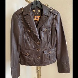 TORY BURCH BROWN LEATHER JACKET